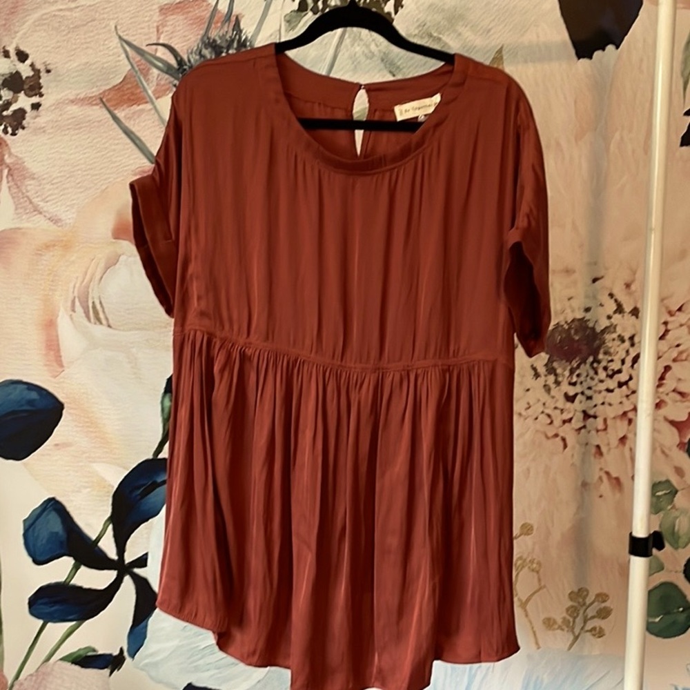 Satin babydoll tunic top